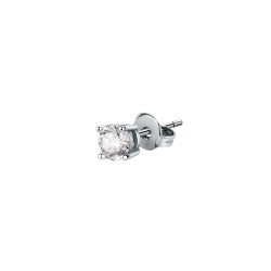 STUD EARRING SS WHITE ROUND CZ 4MM