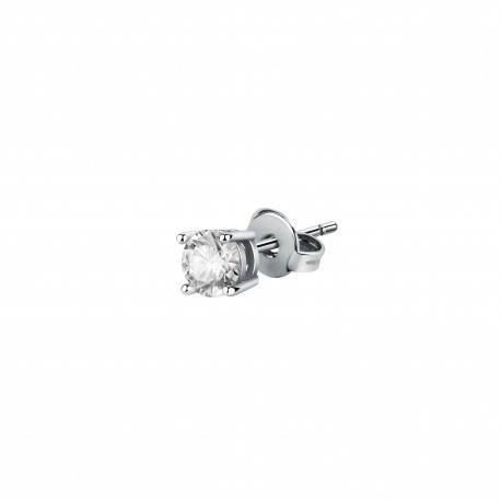 STUD EARRING SS WHITE ROUND CZ 4MM