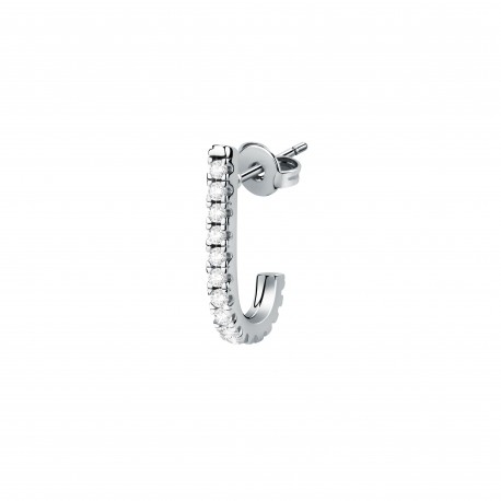 STUD EARRING SS + J WITH WHITE CZ
