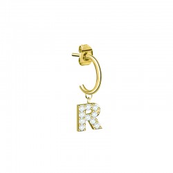 Boucles d'oreilles LPS Exigo hoop letter R gold