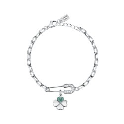 BR.SAFETY PIN SS+4LEAF CLOVER WITH CZ