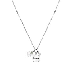 NECKL. CHARMS STORY SS+4LEAF CLOVER+LUCK
