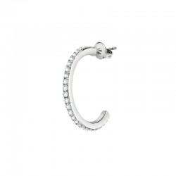 HOOP EARRING SS 20MM WITH WHITE CRYS