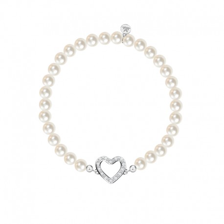 GIOIA BR. SS PAVE HEART  PEARL