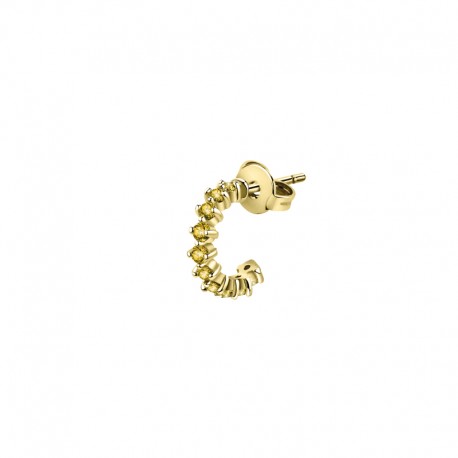 HOOP EARRING YG+OCHER CZ