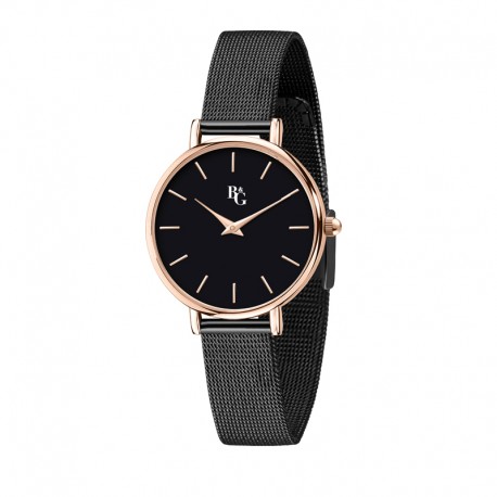 PREPPY 34MM 2H BLACK DIAL MESH BAND BLK