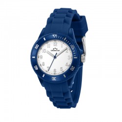 ROCKET 35MM 3H WHITE DIAL BLUE SILICO ST