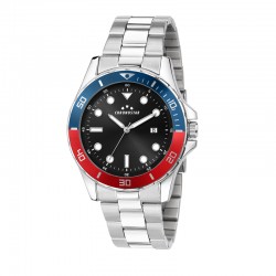 CAPTAIN 43MM 3H RED+BLU BE BLK DIA BR SS