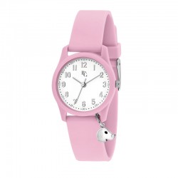 CHARMS 30MM 3H WHITE DIAL PINK PU STRAP