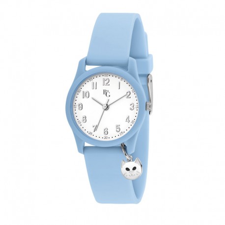 CHARMS 30MM 3H WHITE DIAL L.BLUE PU ST