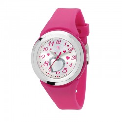 TEENAGER 35.5MM 3H WHITE DIAL PINK STRAP
