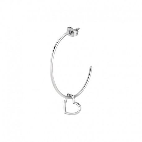 SINGLE EARRING STEEL C HOOP+HEAR SS 50MM