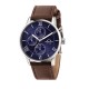 NOBLE 43MM MULT BLUE DIAL BROWN STRAP