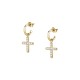 PASSIONI EARRINGS SS+IP GOLD W/CRYSTAL