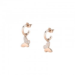 PASSIONI EARRINGS SS+RG W/CRYSTAL