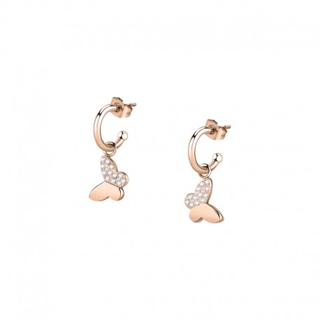 PASSIONI EARRINGS SS+RG W/CRYSTAL