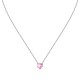 DIAM.HEART SIV CHAIN&PEND PINK CZ 38+4CM