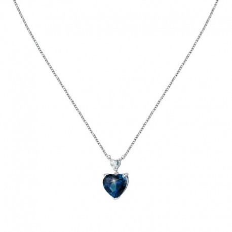 DIAM.HEART PEND SIV+WH/BLUE CZ 38+4CM