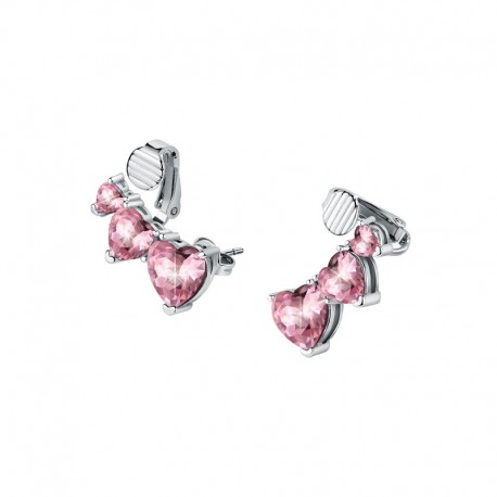 DIAM.HEART EARR.SIV+PINK CZ 20*17.7MM