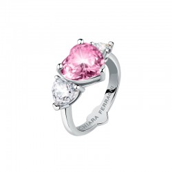 FIRST LOVE RING SIV+WH/PINK CZ SIZE012