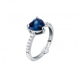 DIAM.HEART RING SI+BLUE CZ+WH PP SIZE012