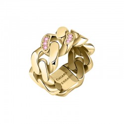 CHAIN RING YG+SIV/PAVE PINK PP SIZE 014