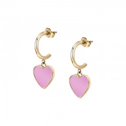 INCANTO EARRINGS YG +PINK ENAMEL