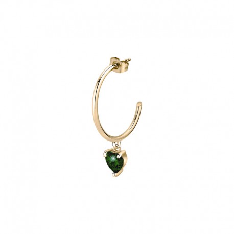 SINGLE EARRING YG PLA+GREEN PP STONE