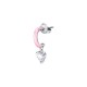 SINGLE EARRING SS+CYSTAL PINK ENAMEL