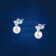 PERLA EARRINGS WITH CZ+7MM 925 PEARL