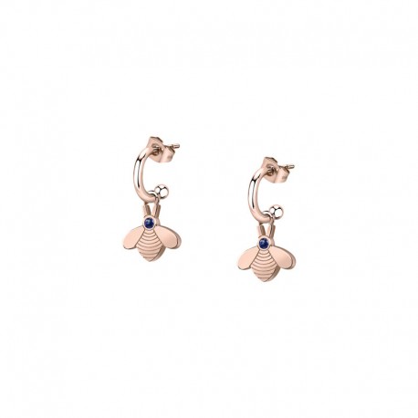 MAIA EARRINGS RG+BLUE CRYSTAL