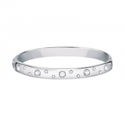 POETICA BANGLE SS + WHITE CRYSTALS