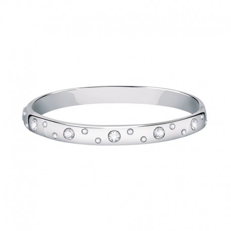 POETICA BANGLE SS + WHITE CRYSTALS