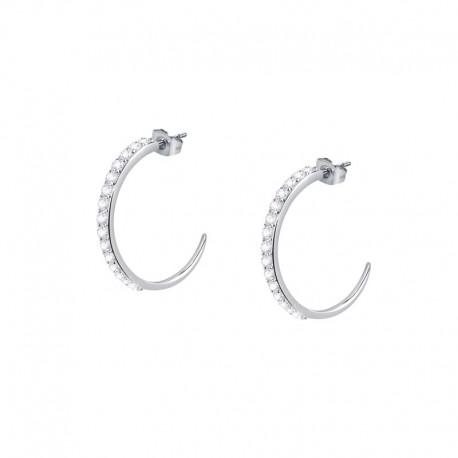 POETICA EAR SS WHITE CRYSTAL STEEL COLOR