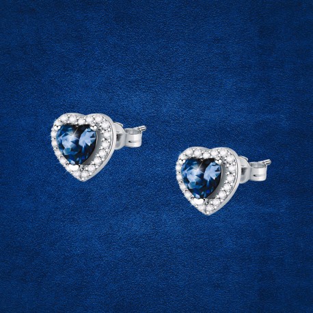 TESORI EARRINGS BLUE CZ SILVER 925