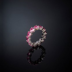 INFI.LOVE RING SIV/PINK HEART CZ SIZE12