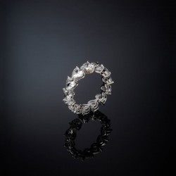 INFI.LOVE RING SIV/WHITE HEART CZ SIZE12