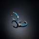 LOVE PARADE EAR.YG/BLU ENAMEL/WH CZ 27MM