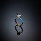 LOVE PARADE RING YG/BLU ENAMEL/WH CZ 16