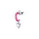 SINGLE EARRING SS+CYSTAL FUSCHIA ENAMEL