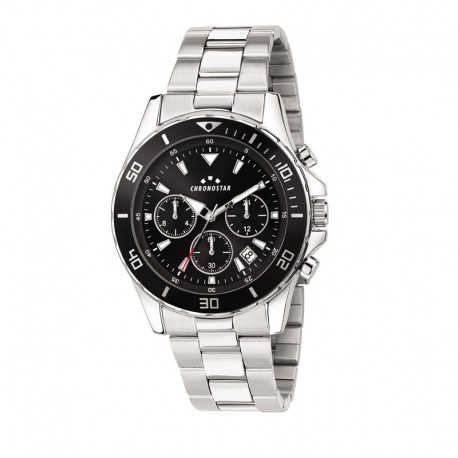 CAPTAIN 43MM MULT BLACK DIAL BR SS