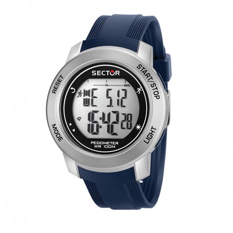 EX-37 45MM DIGITAL BLUE PU STRAP