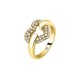 BAGLIORI BRASS RING HEART WH PP YG M.16