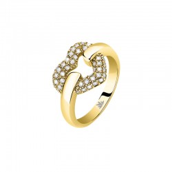 BAGLIORI BRASS RING HEART WH PP YG M.16