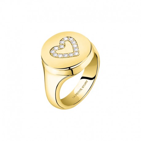RING YG HEART WITH WHITE CRYSTAL SIZE 10