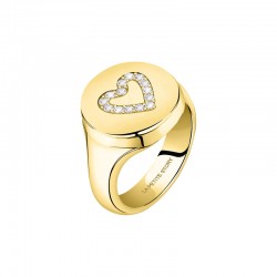 RING YG HEART WITH WHITE CRYSTAL SIZE 16