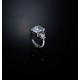 PRINCESS RING SILVER WITH 3PC WH CZ S10