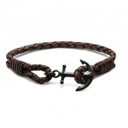 Bracelet Tom Hope Daytona black, ancre noire en acier, Taille S