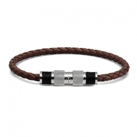 BR SILVER LEATHER BROWN TWINE BLK M