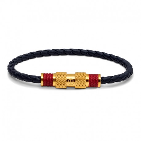BR GOLD LEATHER BLUE TWINE RED M